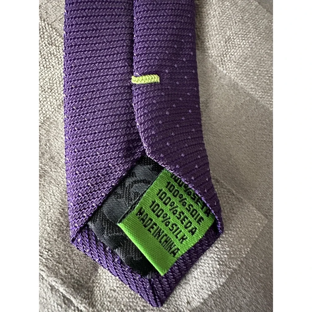 Bristol & Bull Tie Mens Purple‎ 100% Silk Woven Microdot Necktie Classic Dress